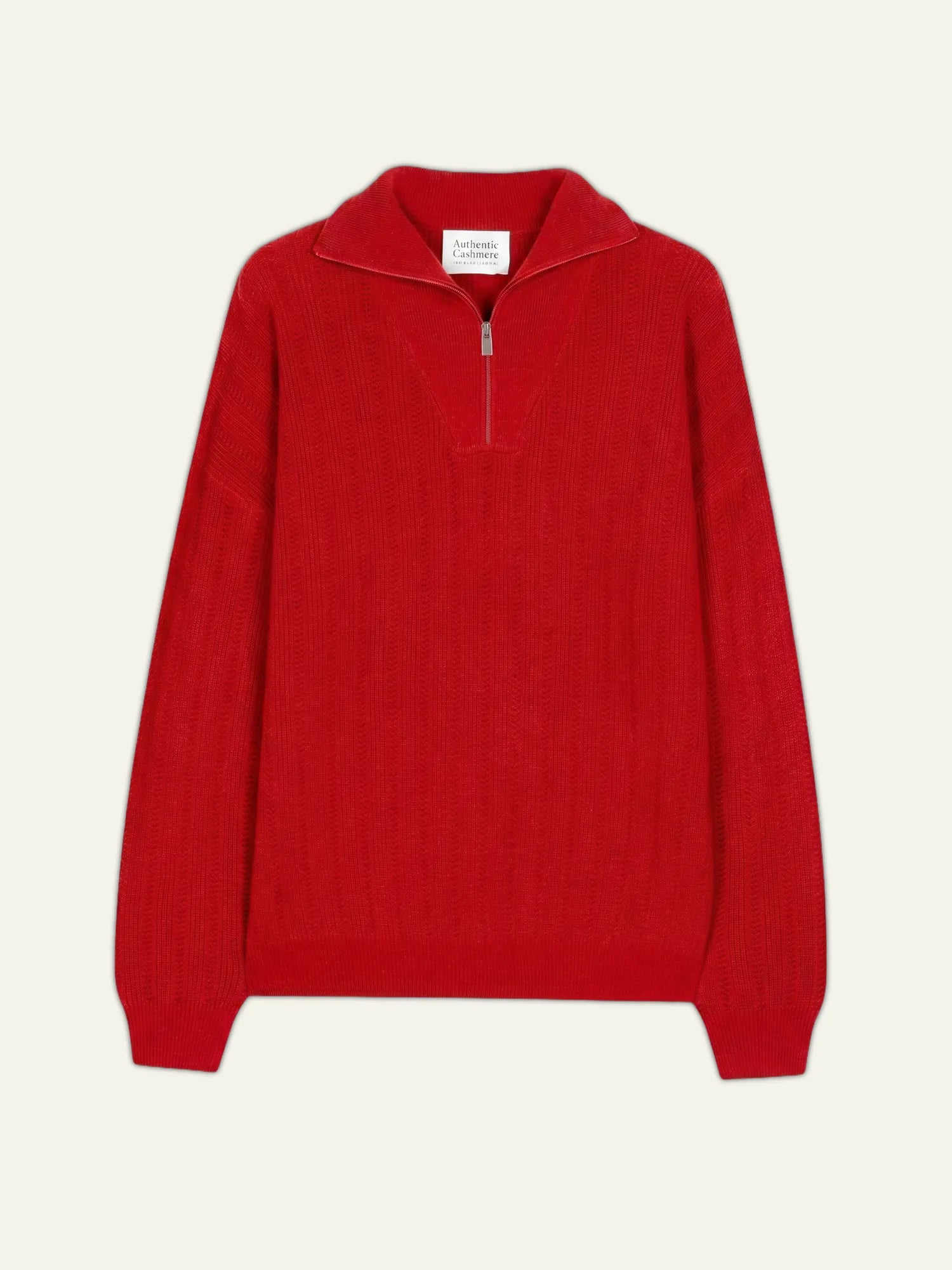 MARIE sweater cuffed beanie carmine