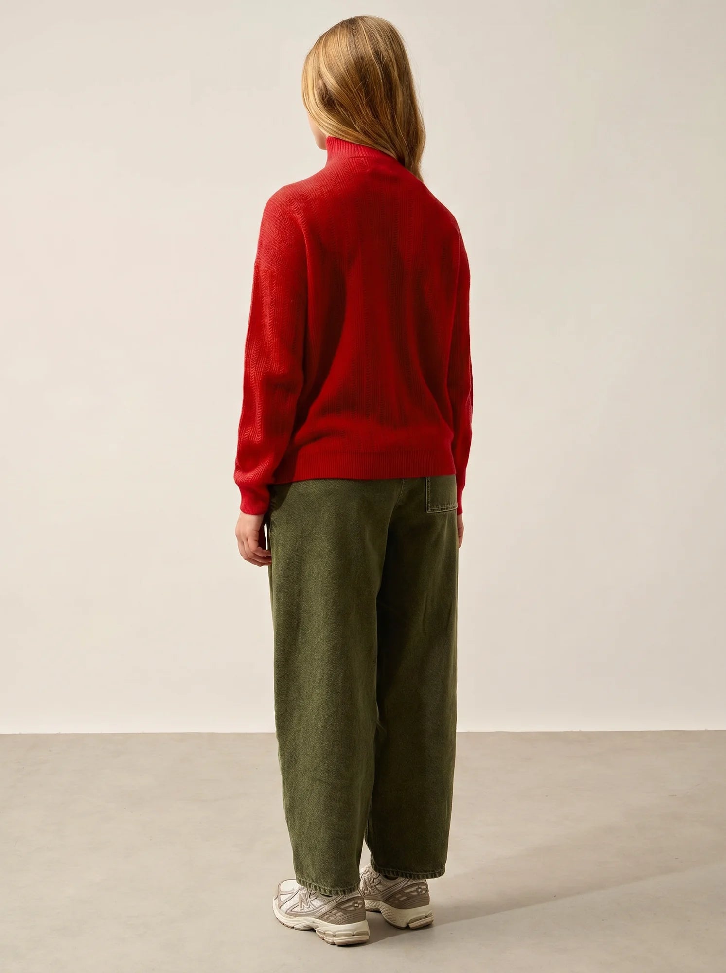 MARIE sweater cuffed beanie carmine