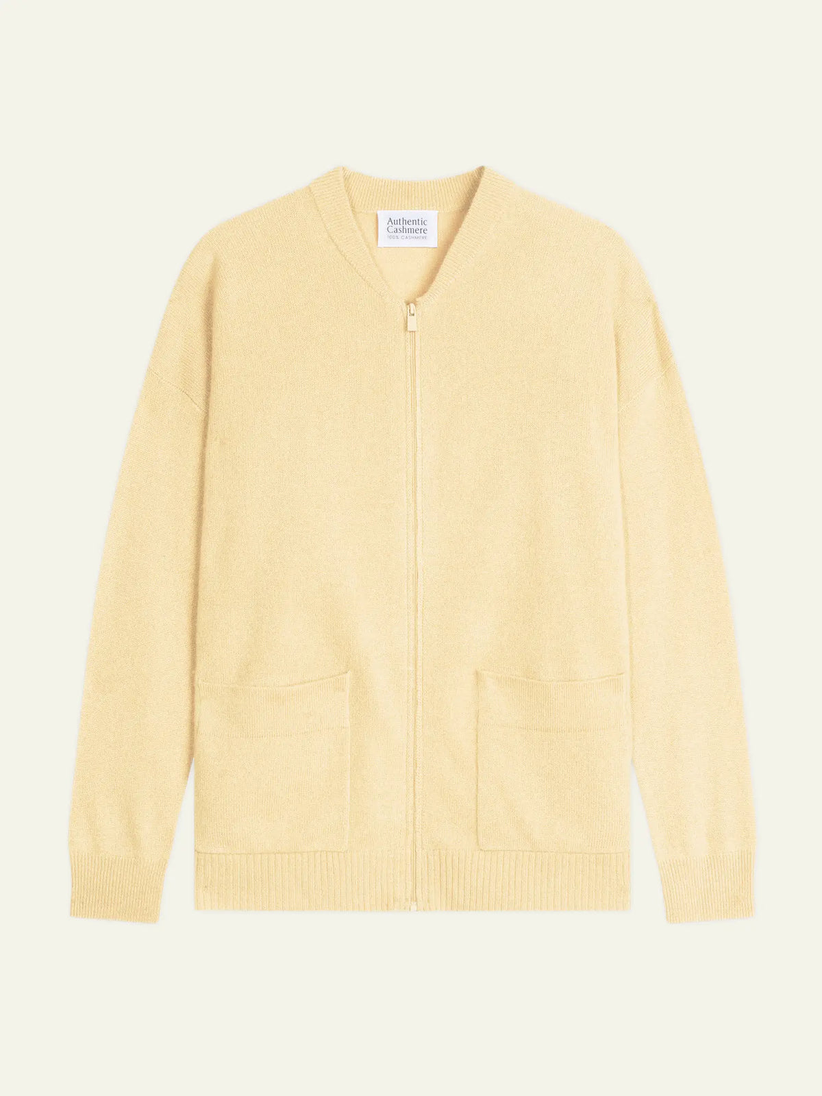 EVRIEL gilet zippé col mao limonade