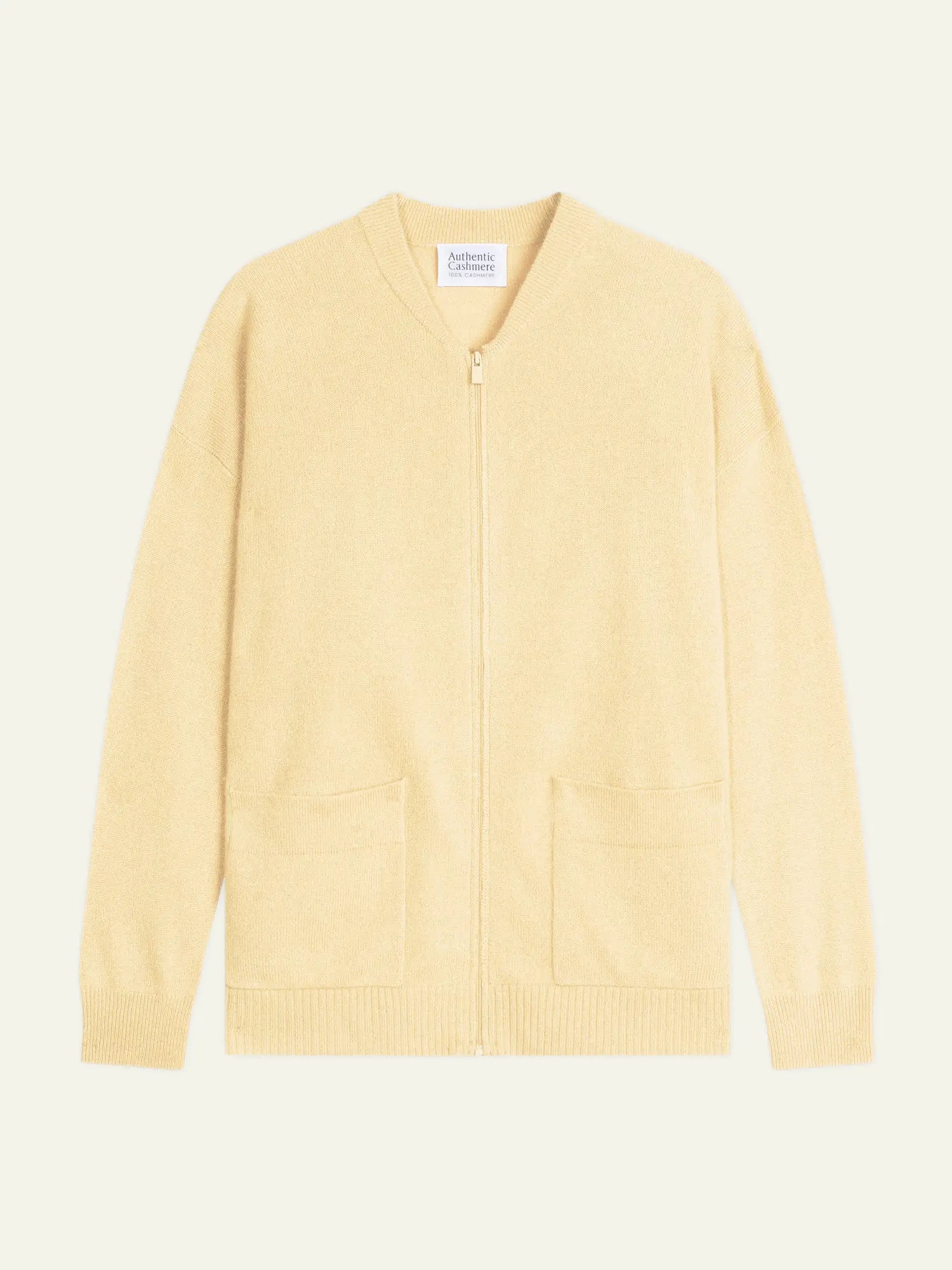 EVRIEL gilet zippé col mao limonade
