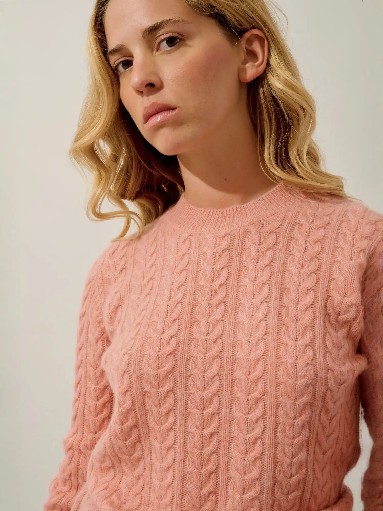 CAELITH pull col rond 4 fils corail chiné