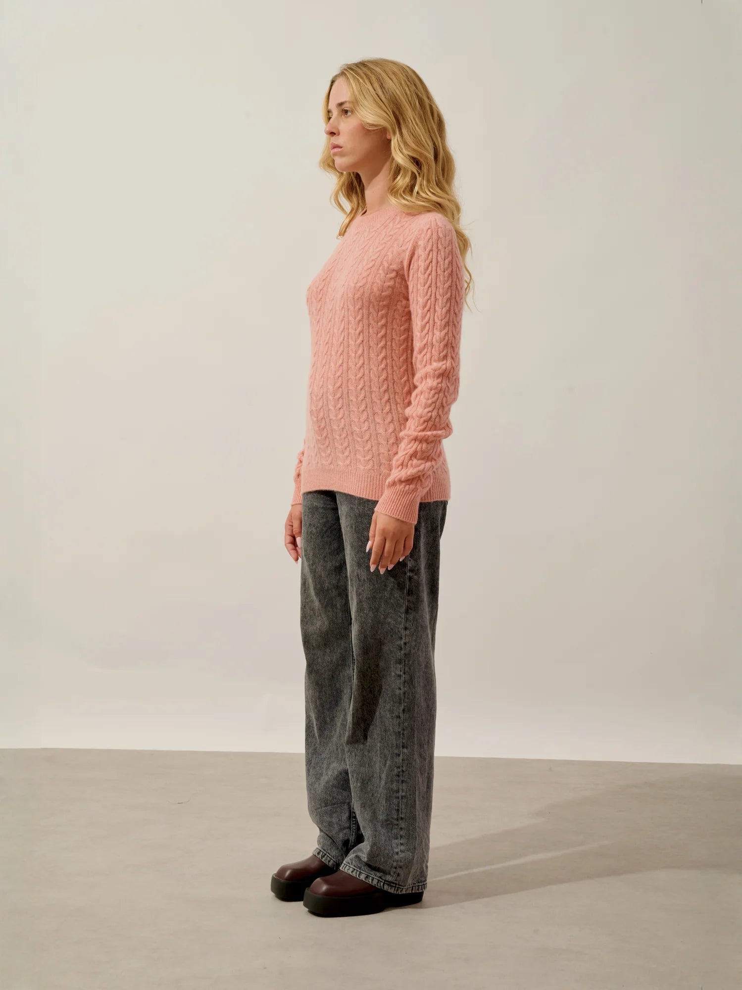 CAELITH pull col rond 4 fils corail chiné