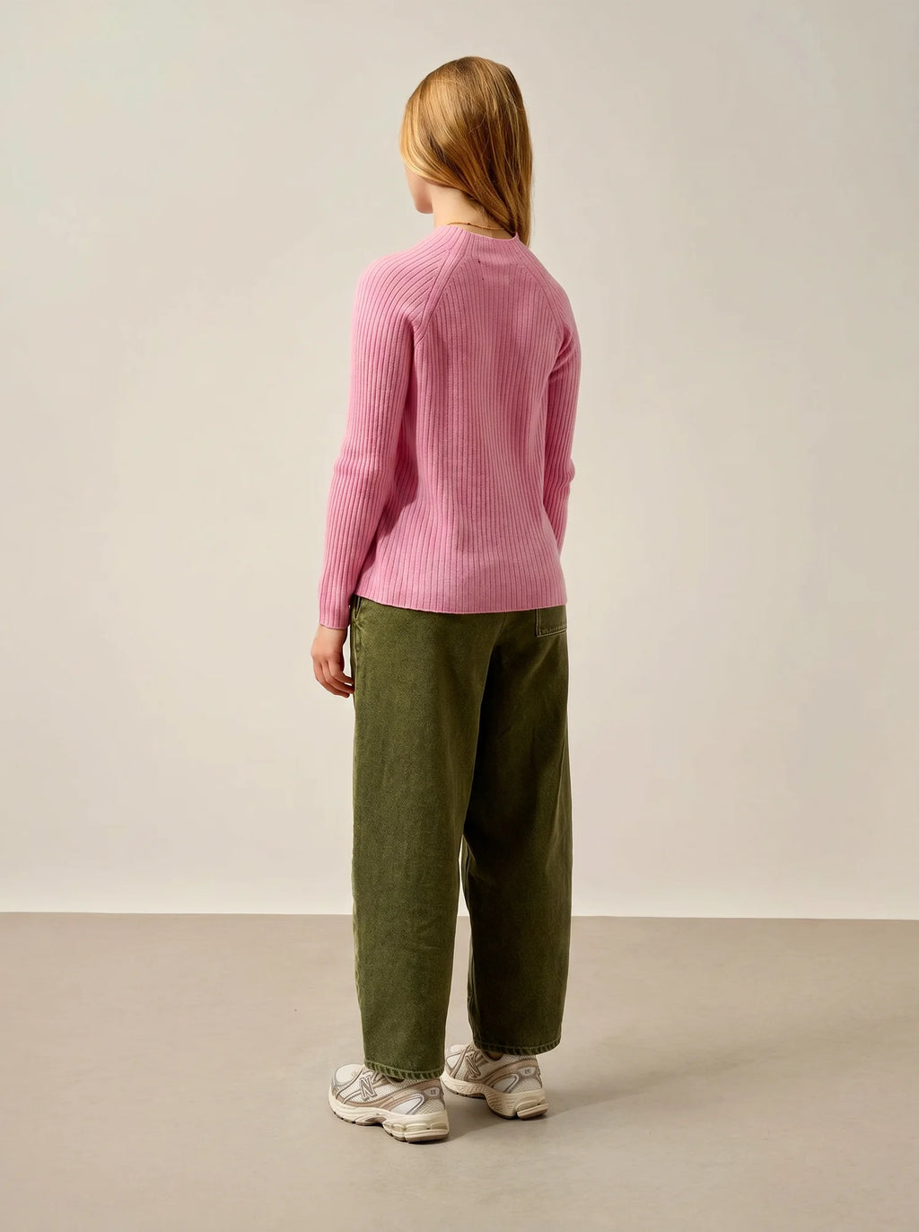 ASSIA Pullover Stehkragen Knöpfe an den Ärmelbündchen Zuckerrosa