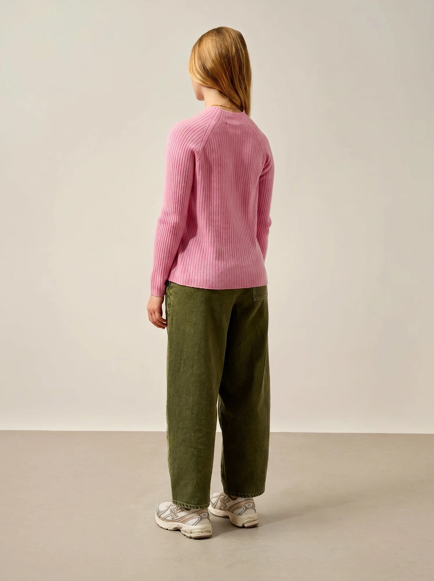 ASSIA pullover stehkragen boutons poignets zuckerrosa