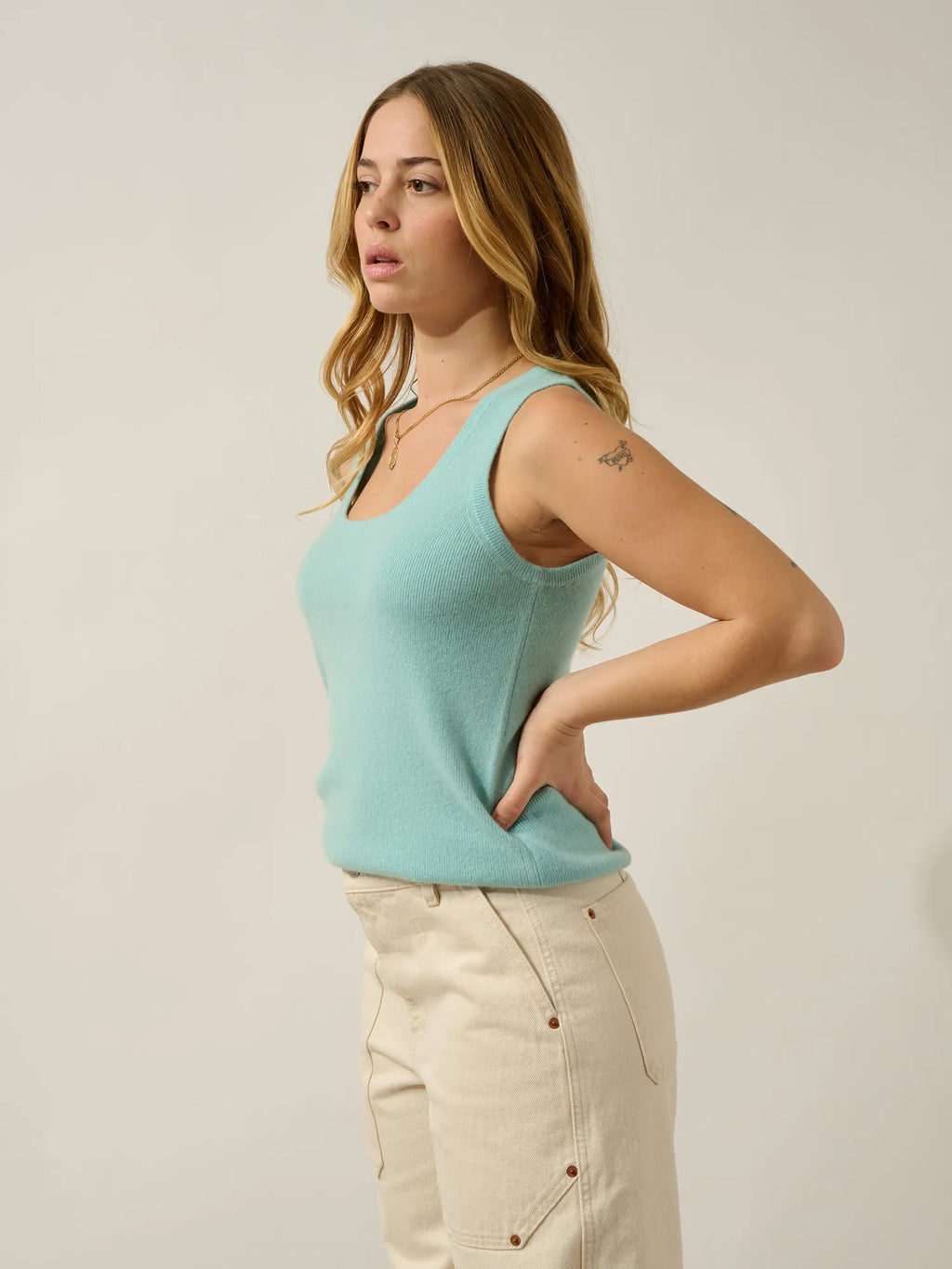BOBBY Top U-Ausschnitt Aqua