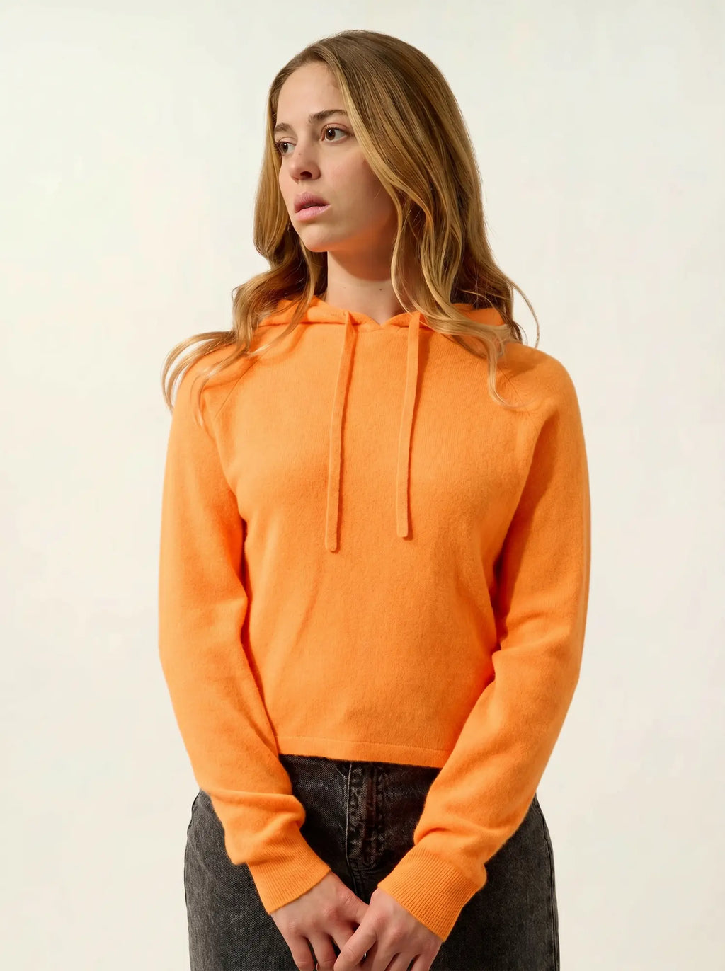 YARLSIDE pullover mit kapuze mandarine neon