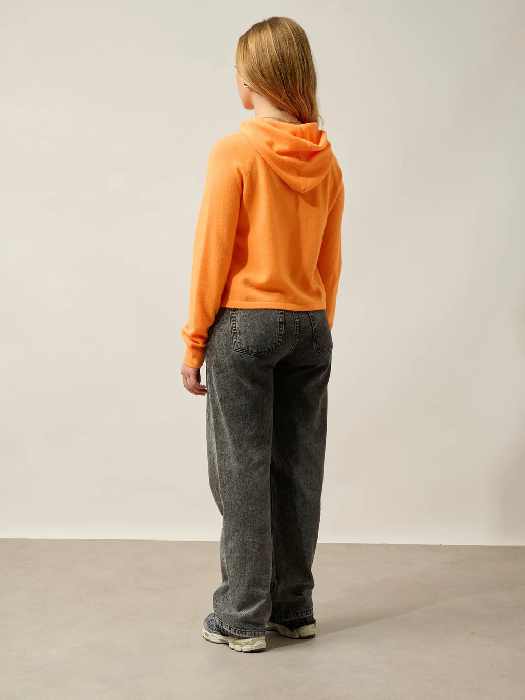 YARLSIDE pullover mit kapuze mandarine neon