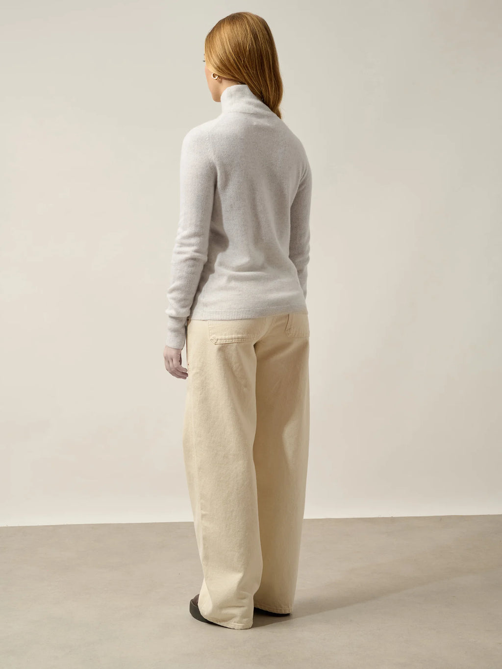 EILEEN pull col montant blanc chiné