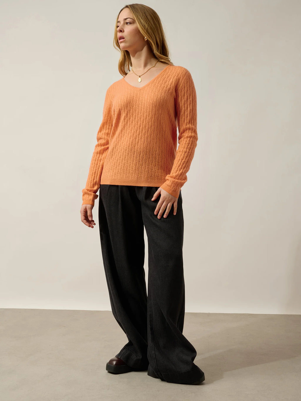 GRASMOOR sweater v-neck melon
