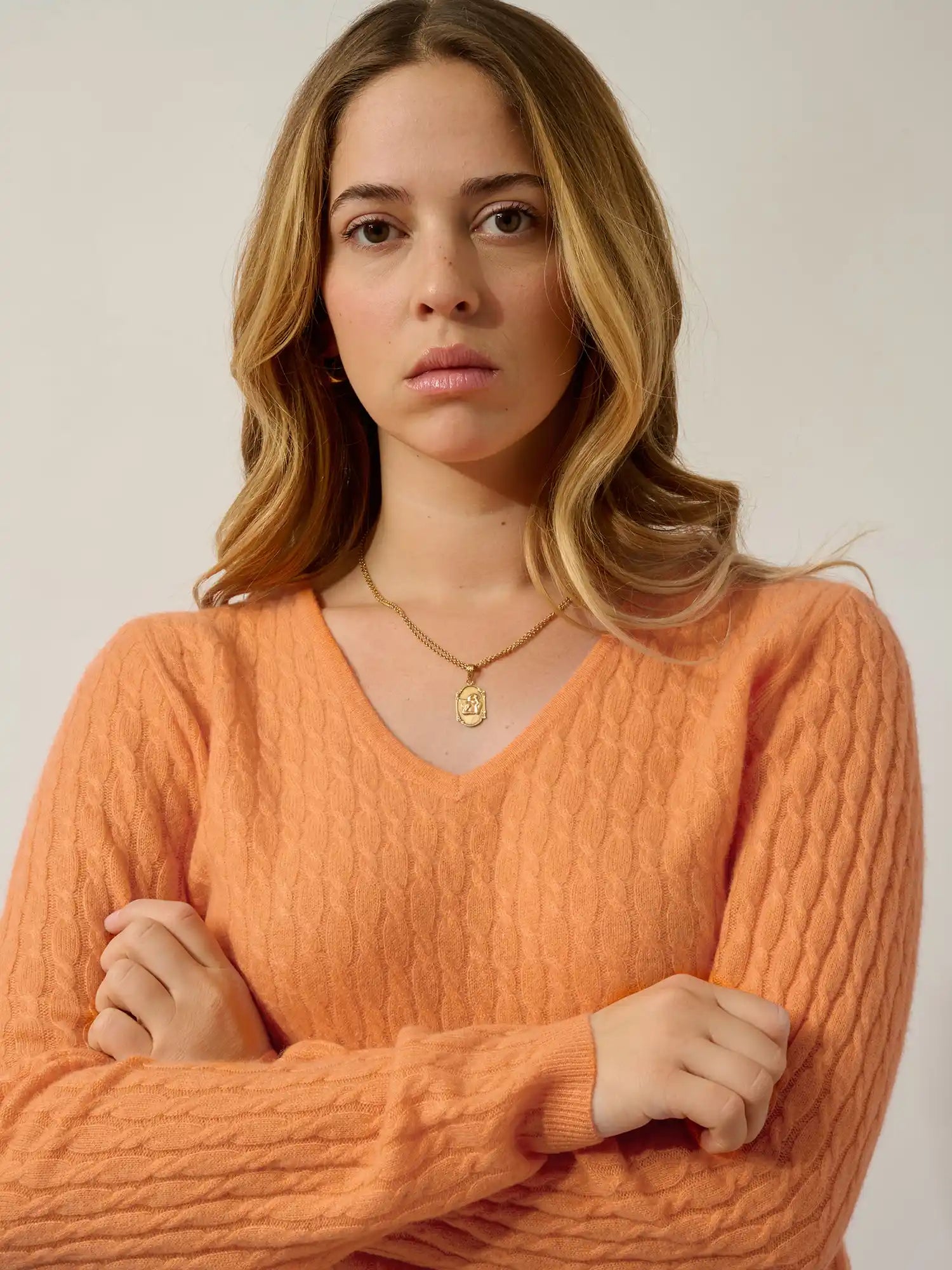GRASMOOR sweater v-neck melon
