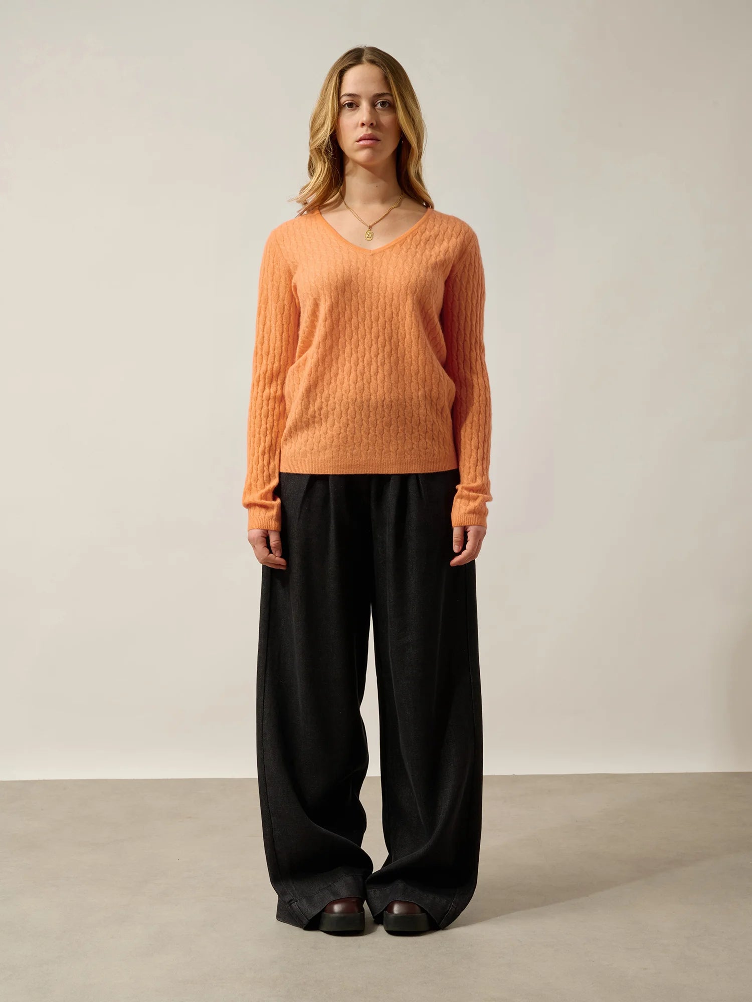 GRASMOOR sweater v-neck melon