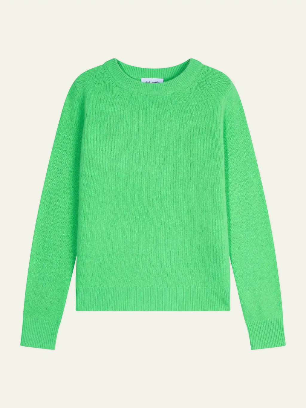 SYLOR pull col rond 4 fils vert fluo