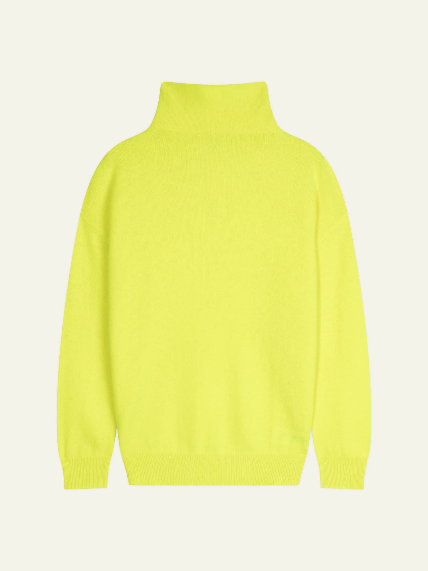 KORIEL pull col montant jaune fluo