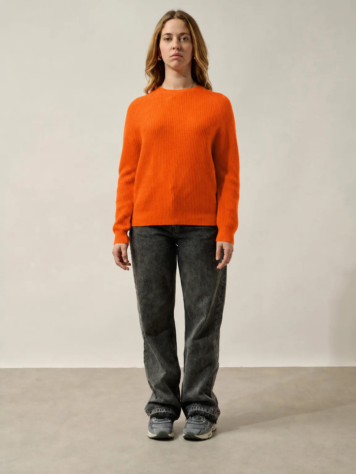 NORYA sweater crew neck 4 ply neon orange