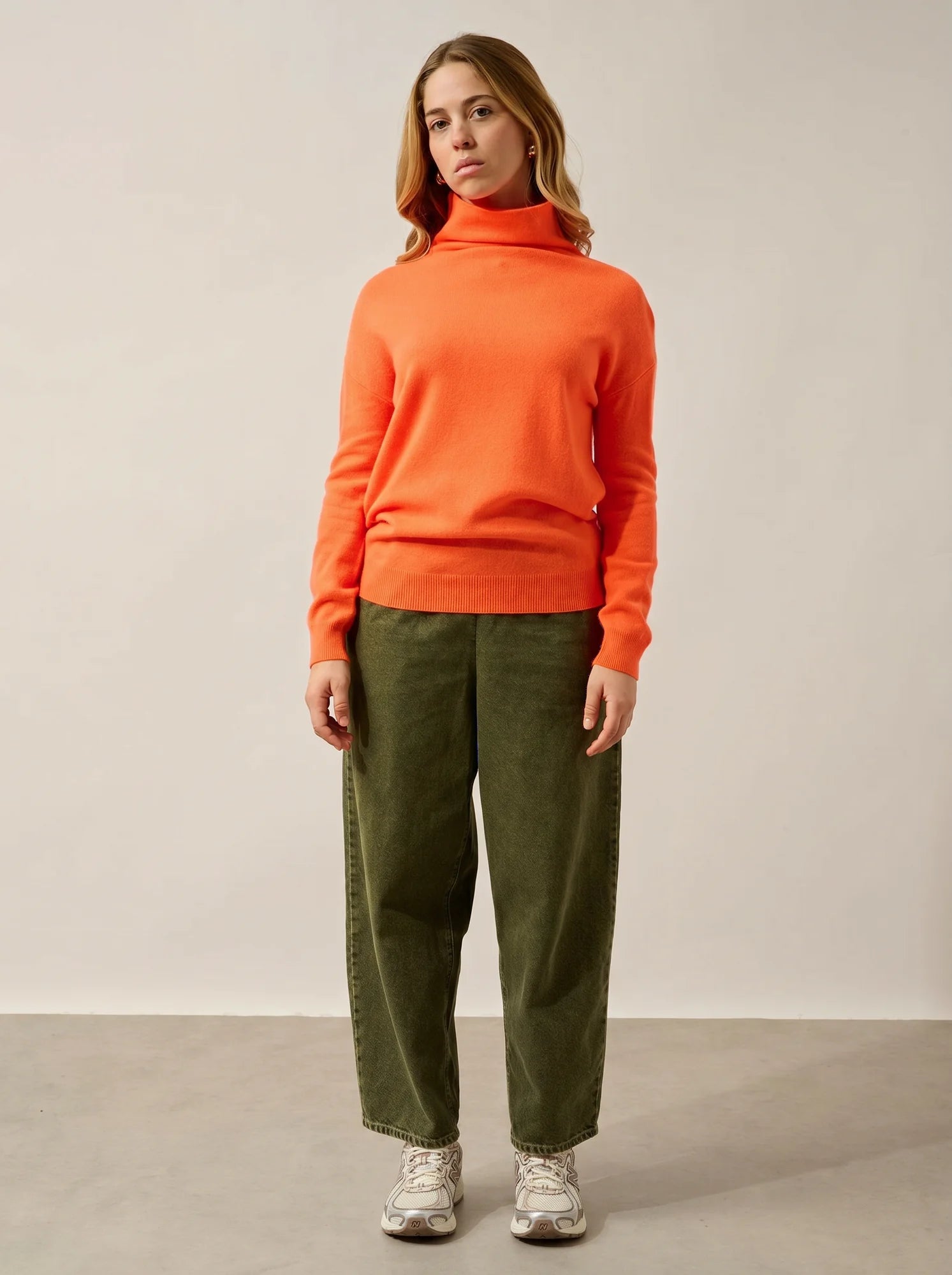 KORIEL pullover stehkragen orange neon