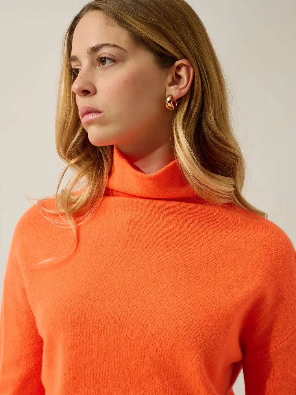 KORIEL pullover stehkragen orange neon