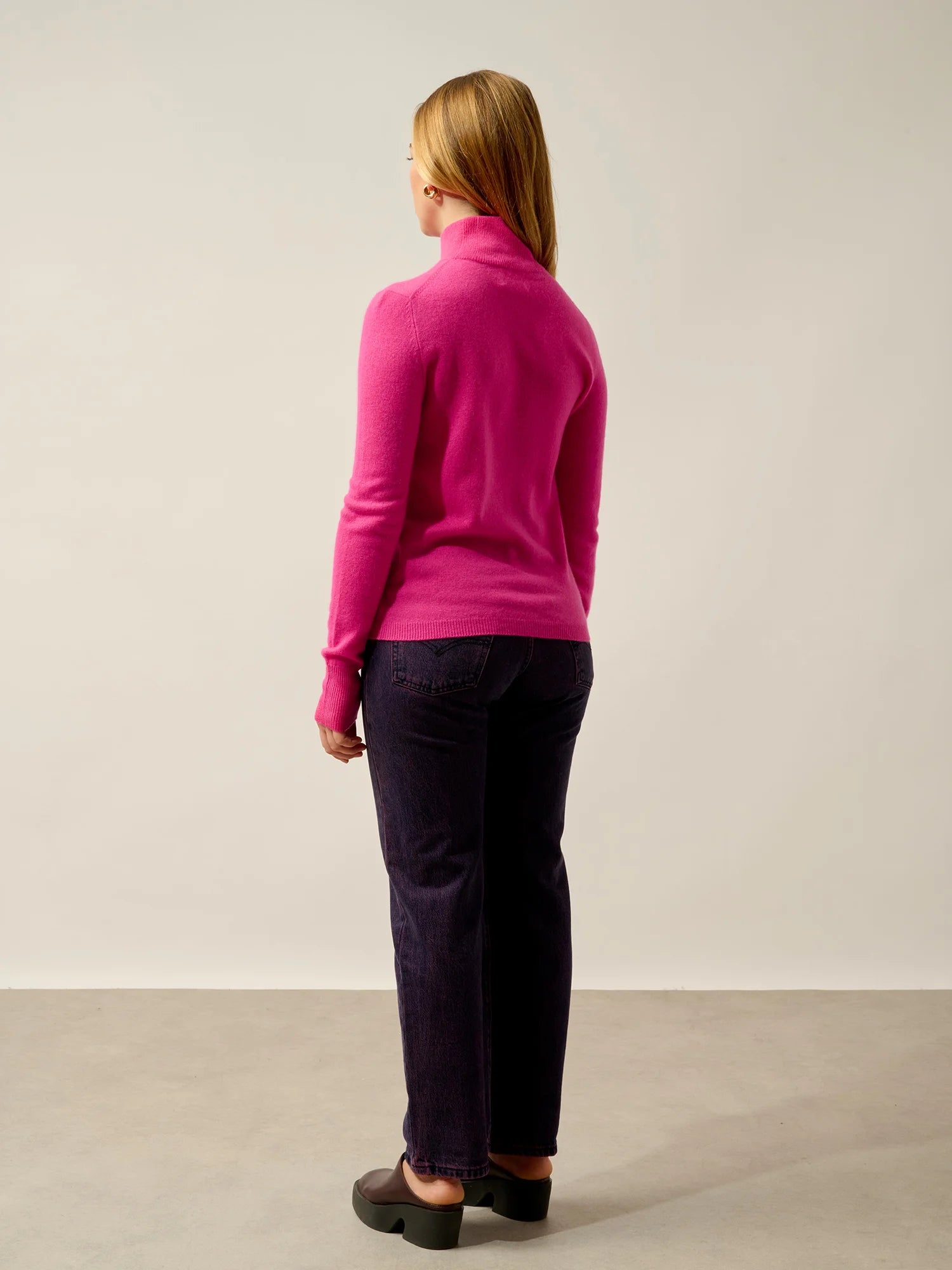 EILEEN Pullover Stehkragen Flamingorosa