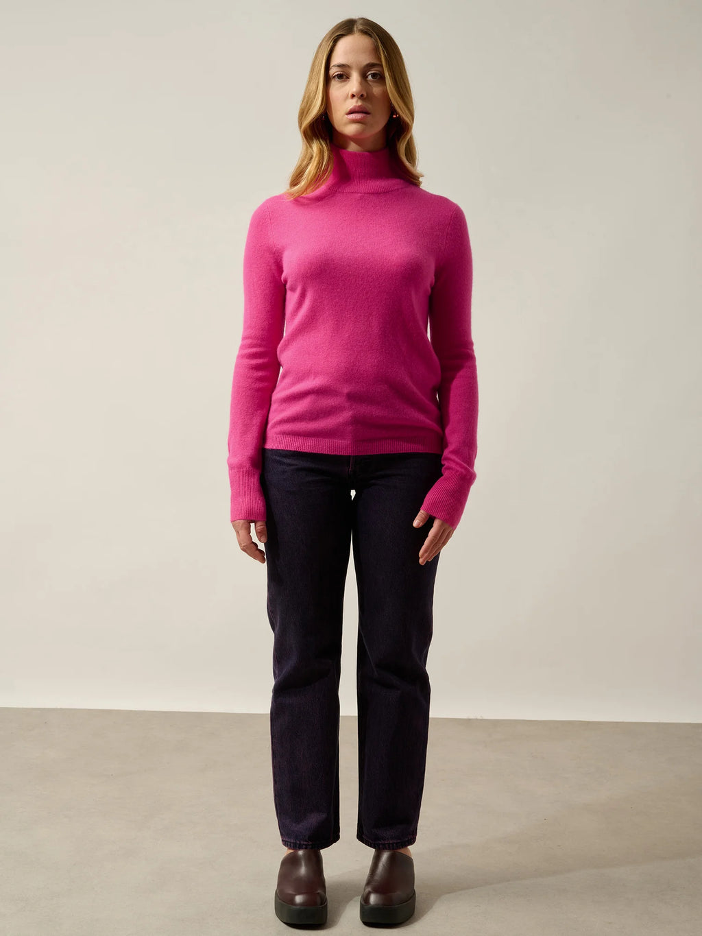 EILEEN Pullover Stehkragen Flamingorosa