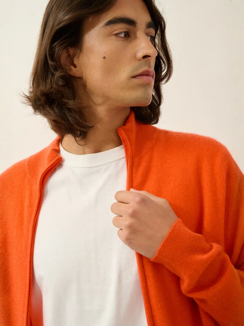 ALBARON gilet zippé col montant orange