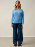 NORYA pullover rundhalsausschnitt 4-fädig blau bébé