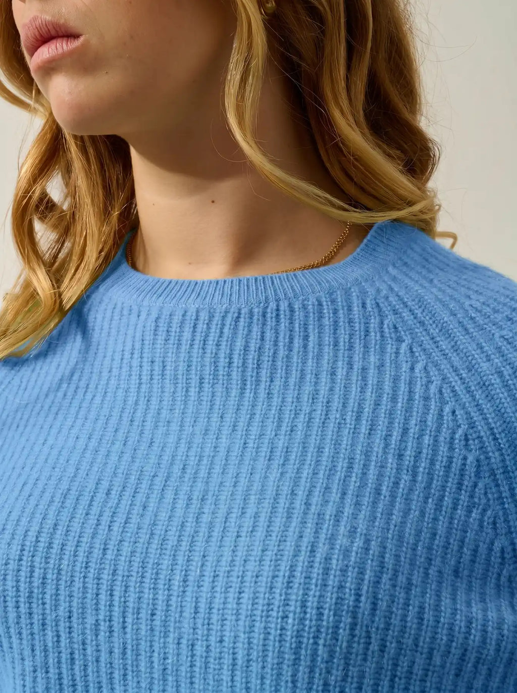 NORYA pullover rundhalsausschnitt 4-fädig blau bébé