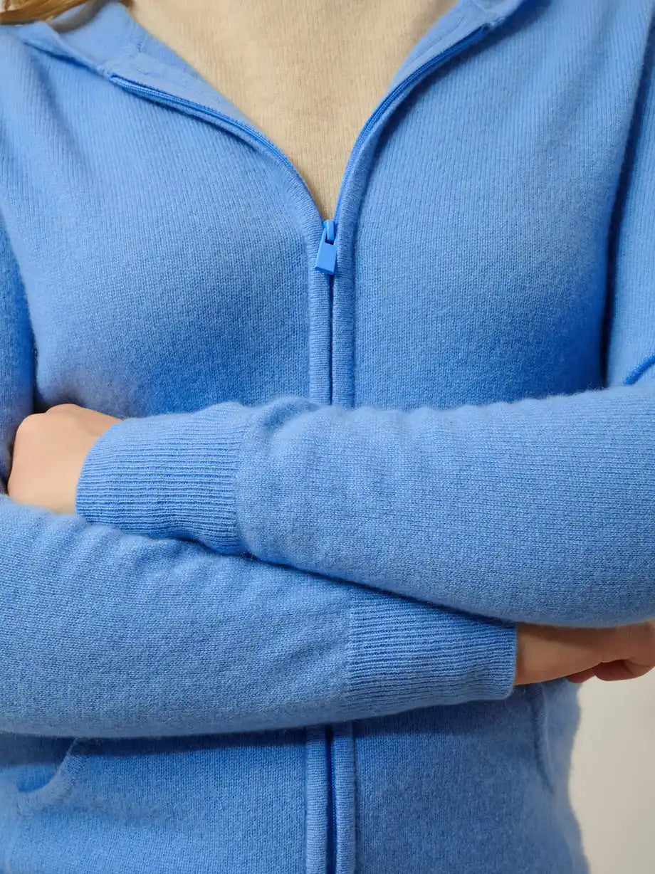 COLOMBIS weste mit reissverschluss mit kapuze blau bébé