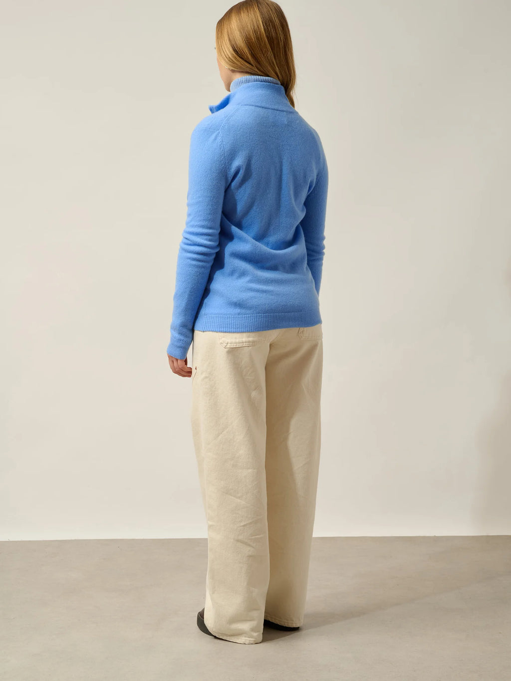 THALUN vest zipped mock neck baby blue