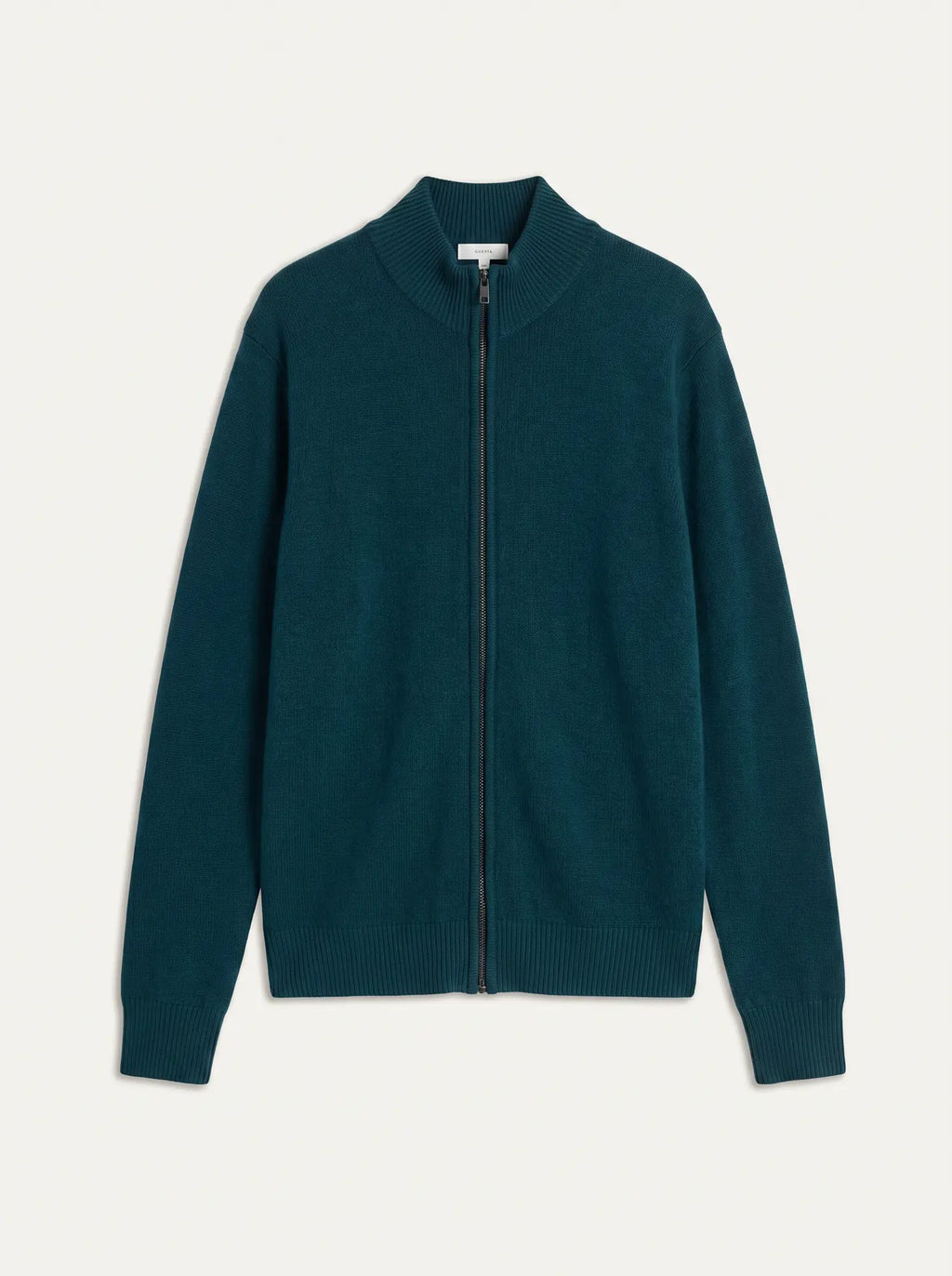 NAT gilet zippé col camionneur 4 fils vert canard