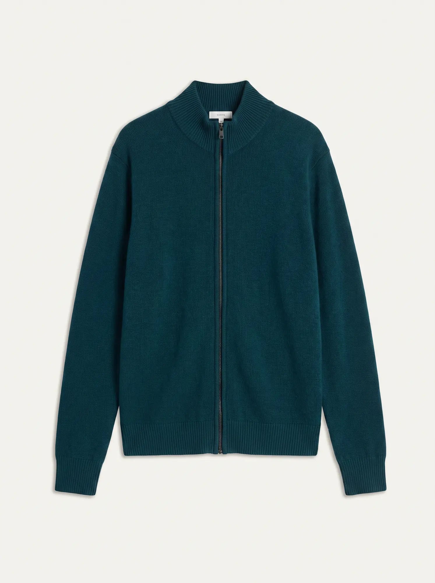 NAT gilet zippé col camionneur 4 fils vert canard