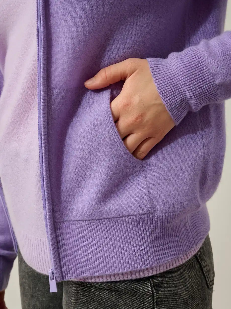 COLOMBIS Weste mit Reißverschluss mit Kapuze Lavendel