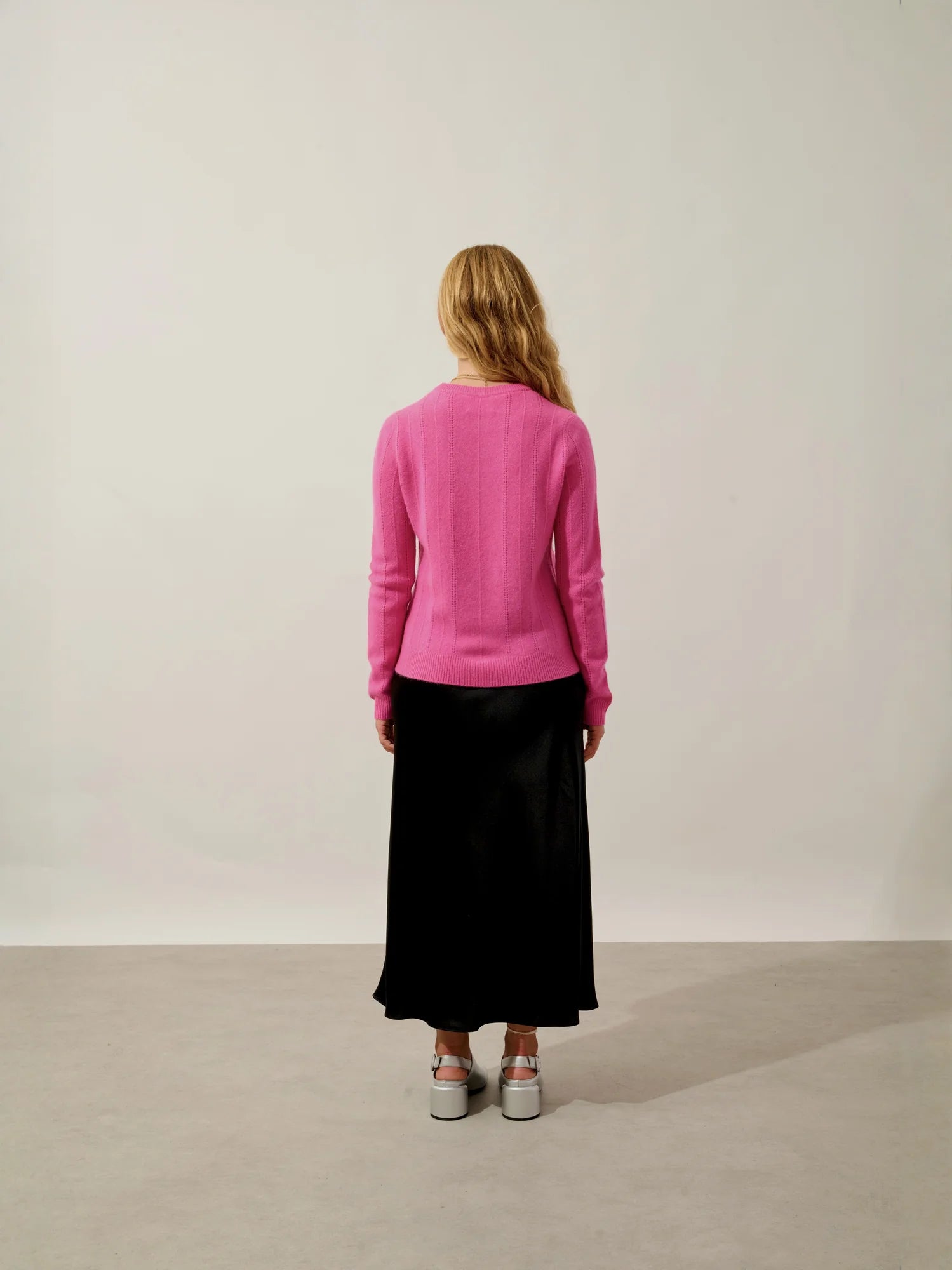 ORYNEL sweater crew neck 4 ply pink