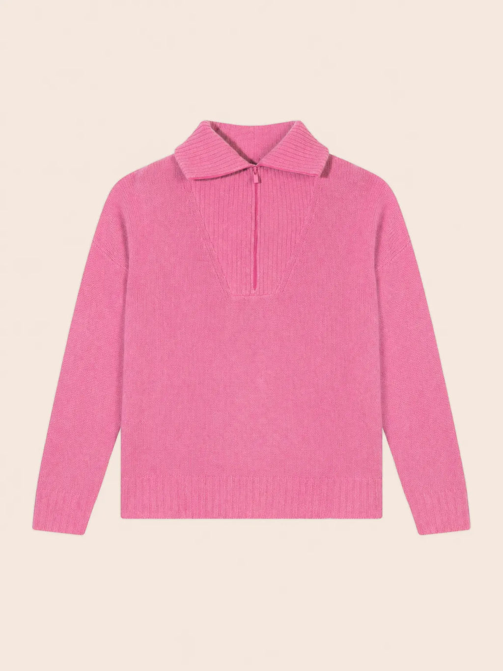 TAVIEN Pullover Truckerkragen 6-fädig Rosa