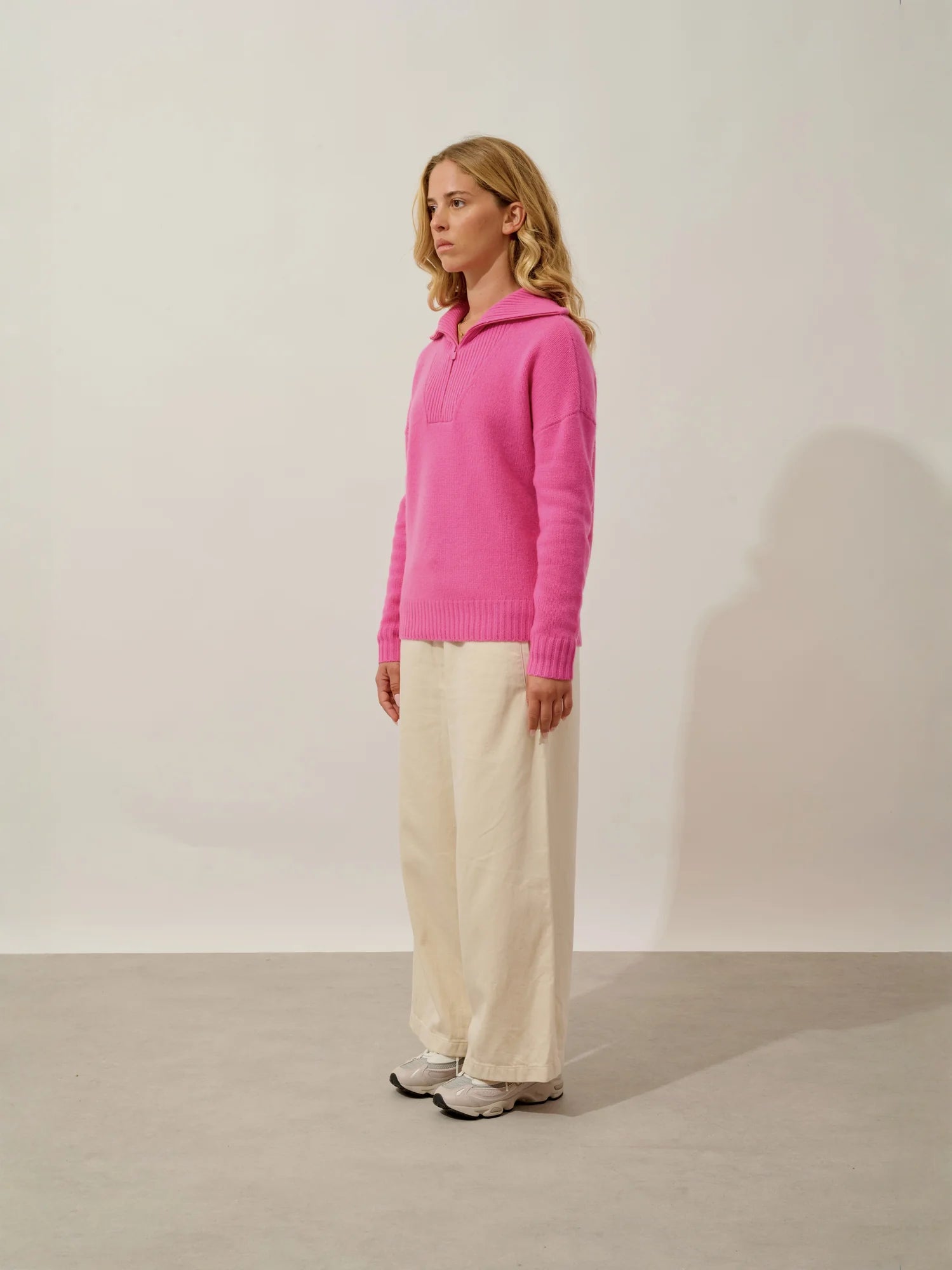 TAVIEN pull camionneur 6 fils rose