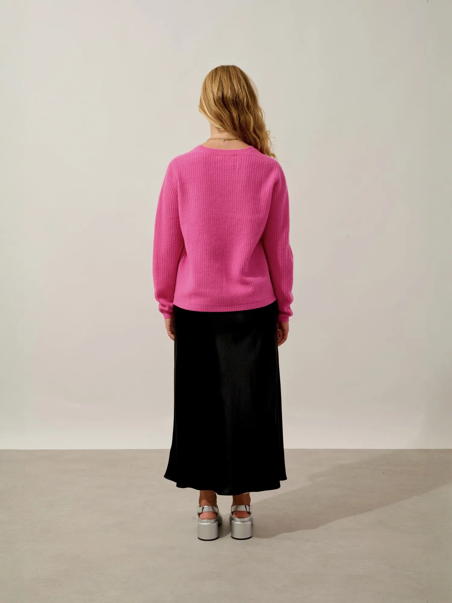 ELVARIS Pullover V-Ausschnitt 4-fädig Rosa