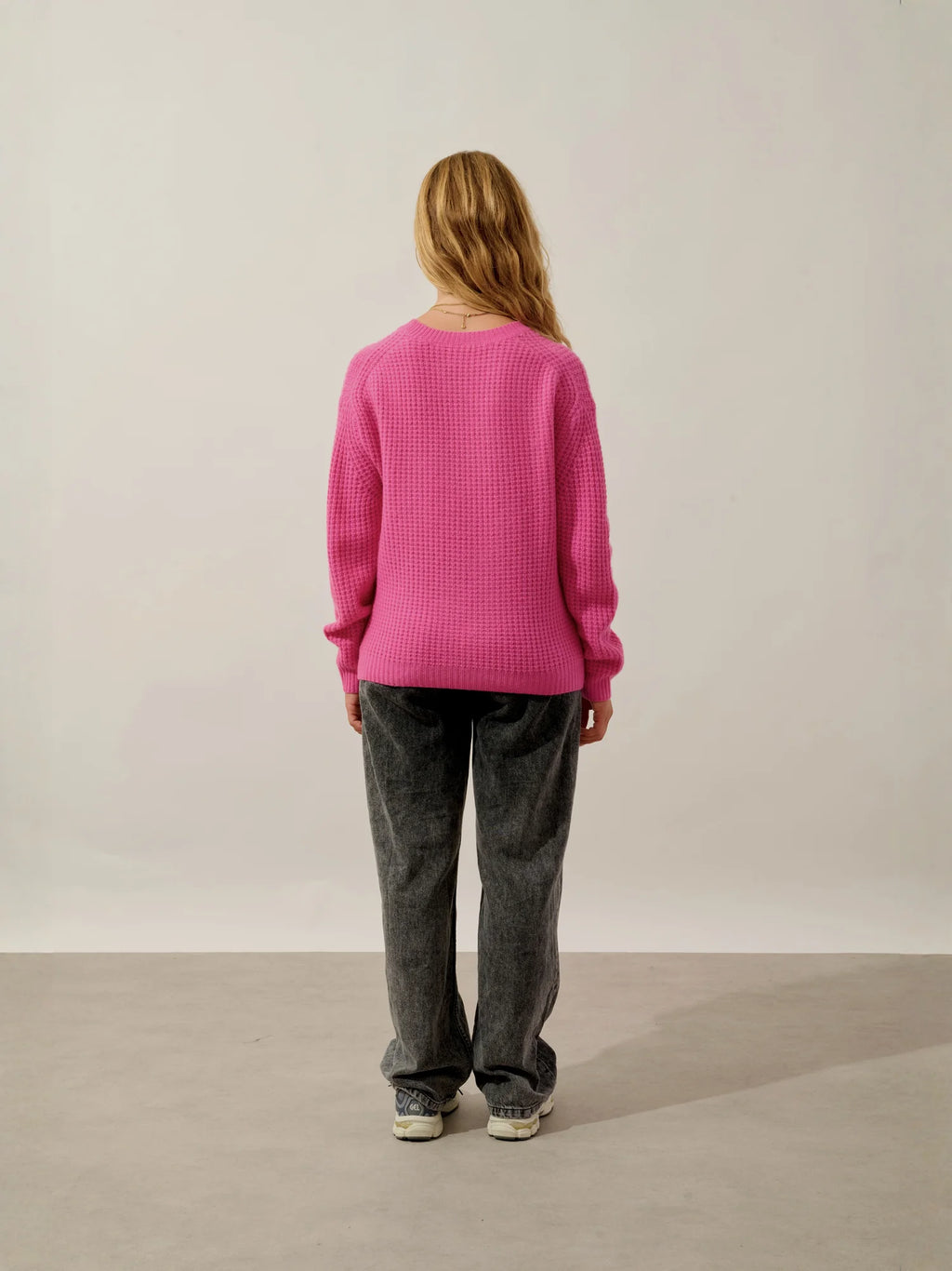 MAELIS pullover rundhalsausschnitt 6-fädig rosa