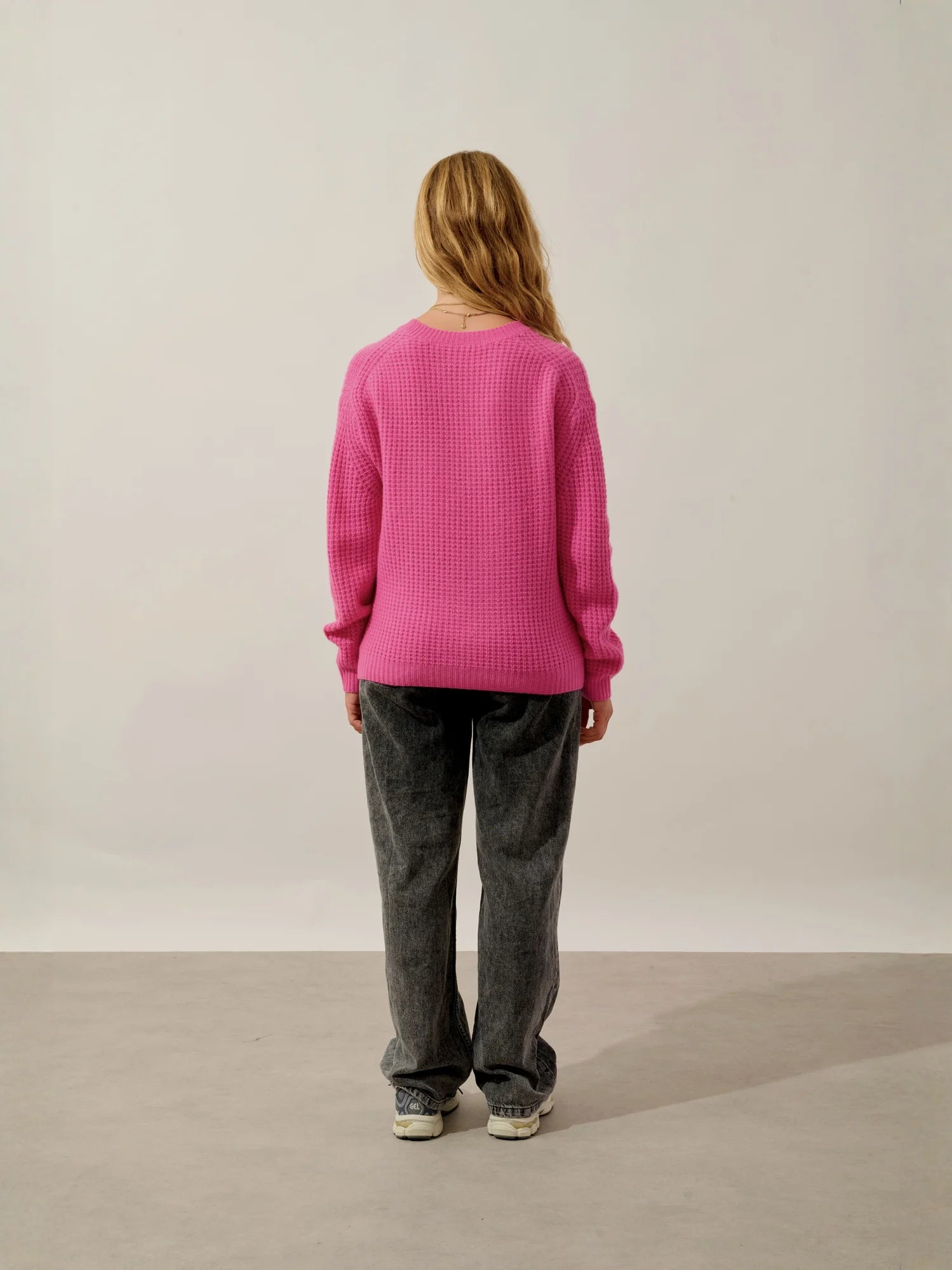 MAELIS sweater crew neck 6 ply pink
