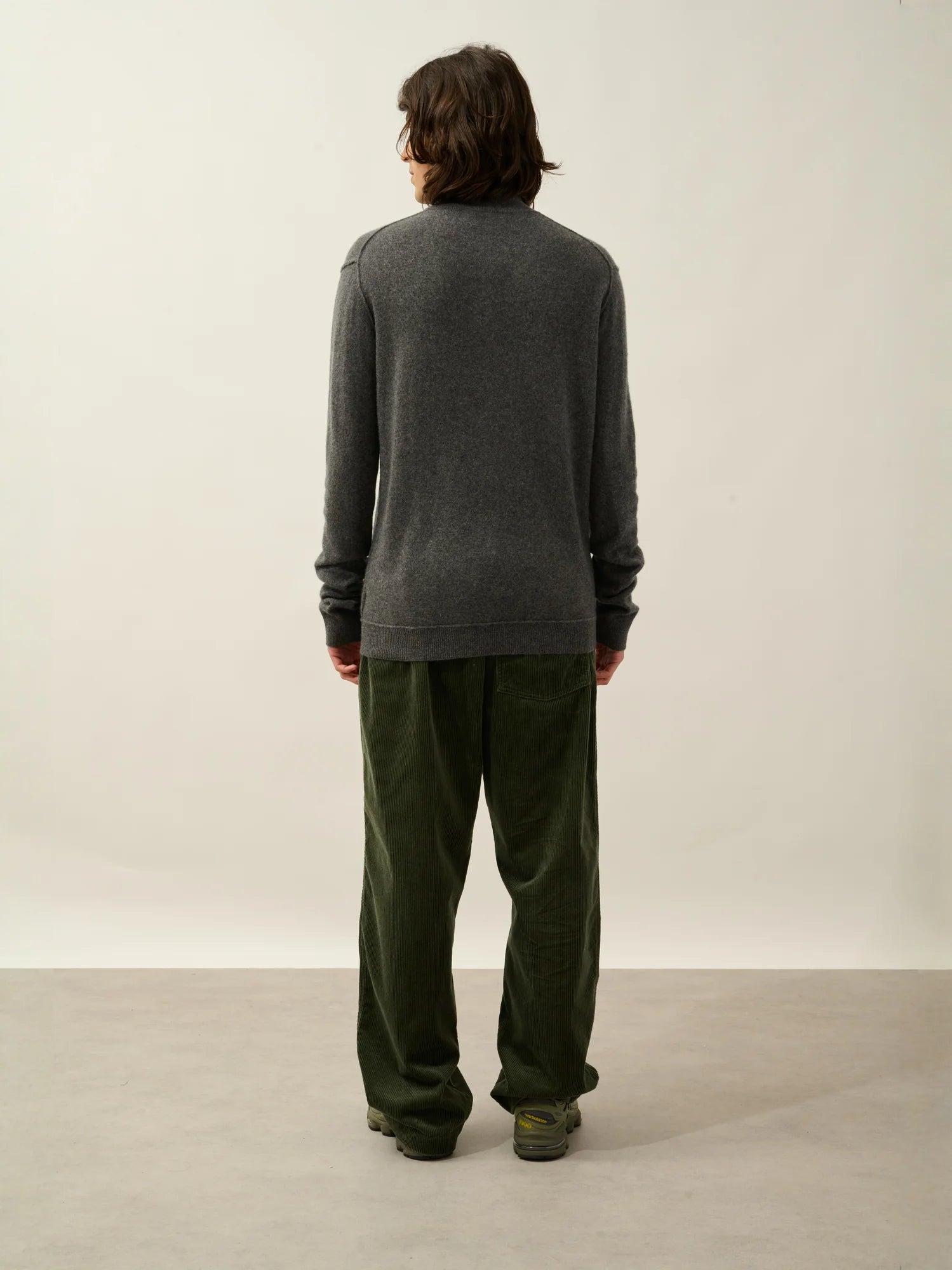 CANDICE Pullover Truckerkragen Anthrazit meliert