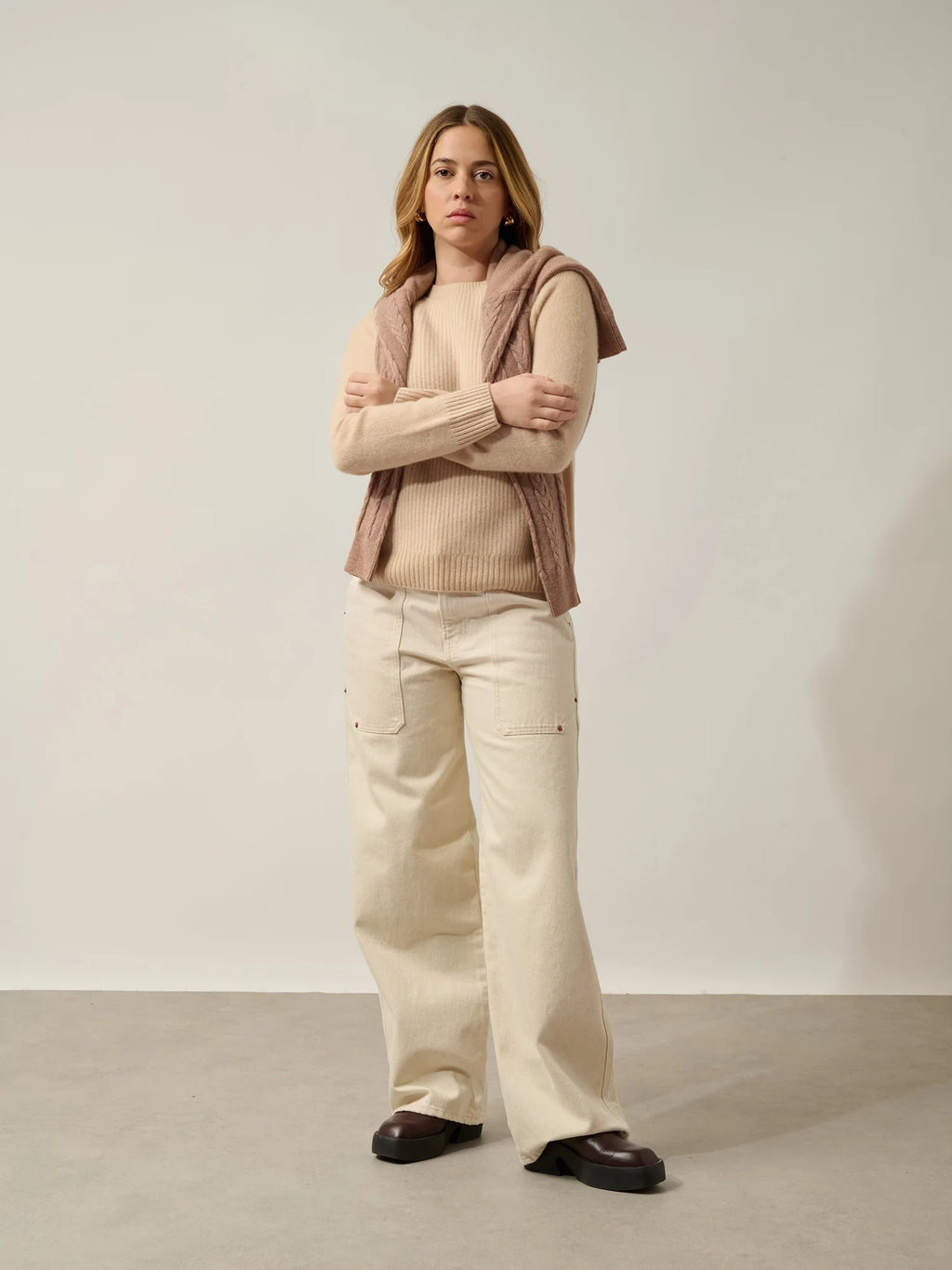 INGRID sandals in leather beige