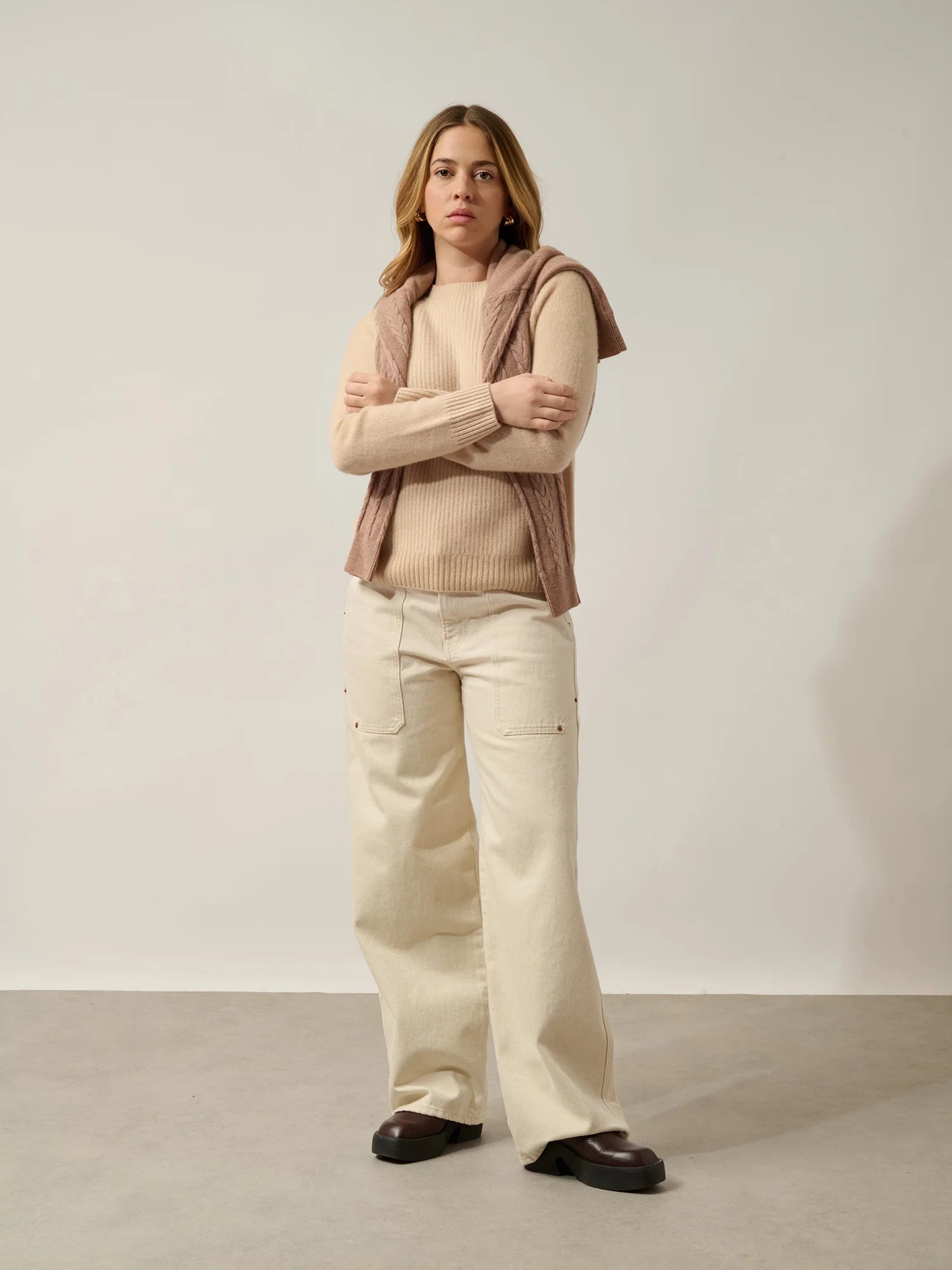 INGRID sandals in leather beige