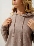 GRETA sweater hooded heather caribou