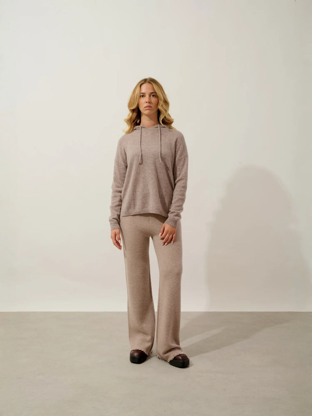 GRETA sweater hooded heather caribou