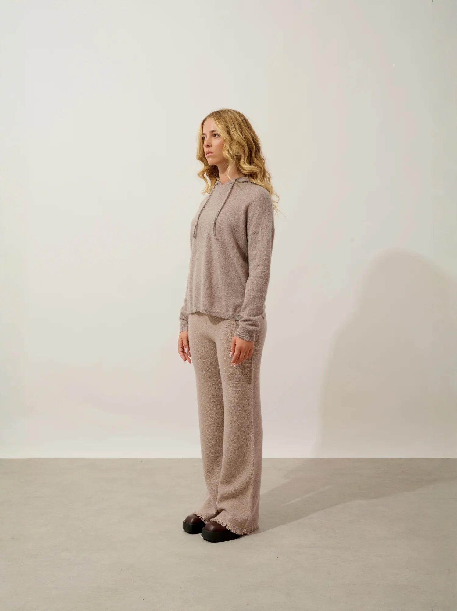 GRETA sweater hooded heather caribou