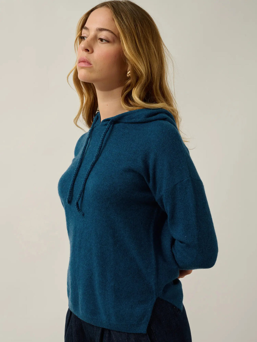 GRETA sweater hooded heather atlantic