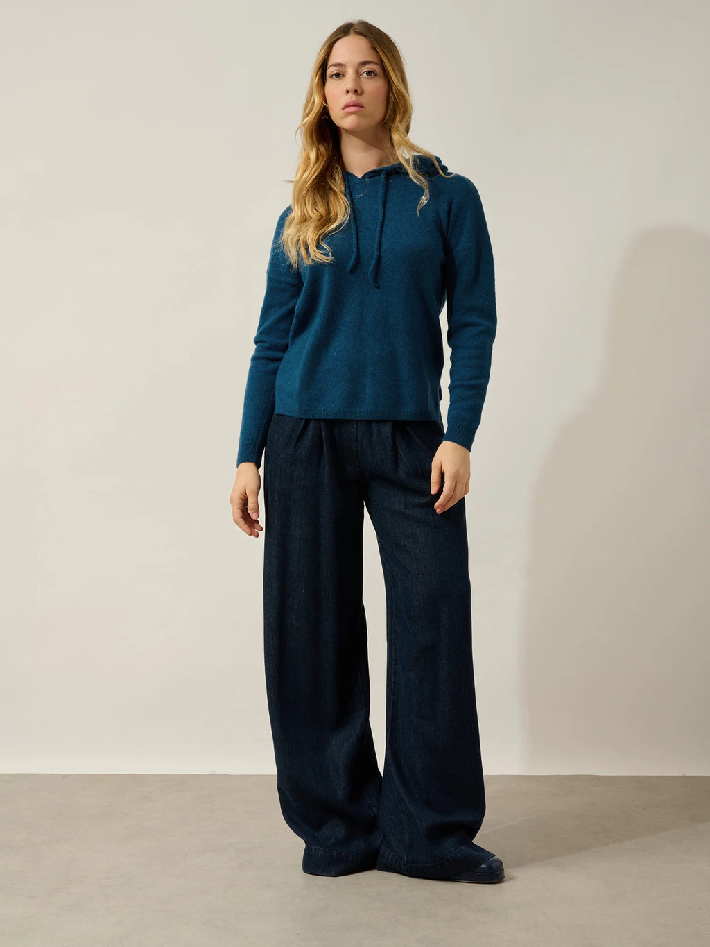 GRETA sweater hooded heather atlantic