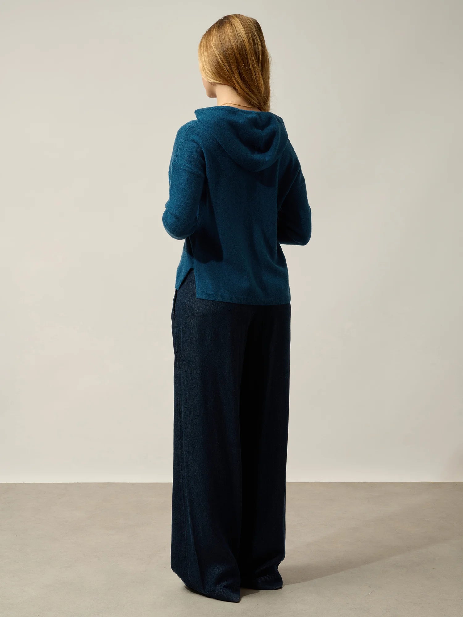 GRETA sweater hooded heather atlantic