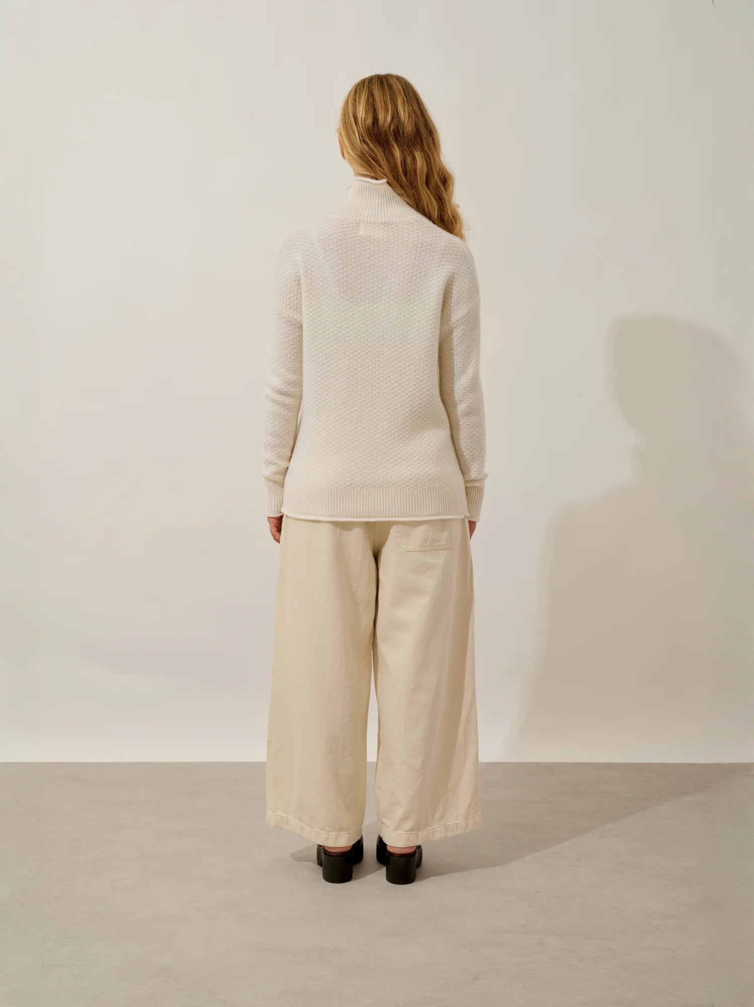 ELODIE Pullover Stehkragen 6-fädig Schneeweiß