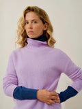 ELODIE Pullover Stehkragen 6-fädig Malvenfarben