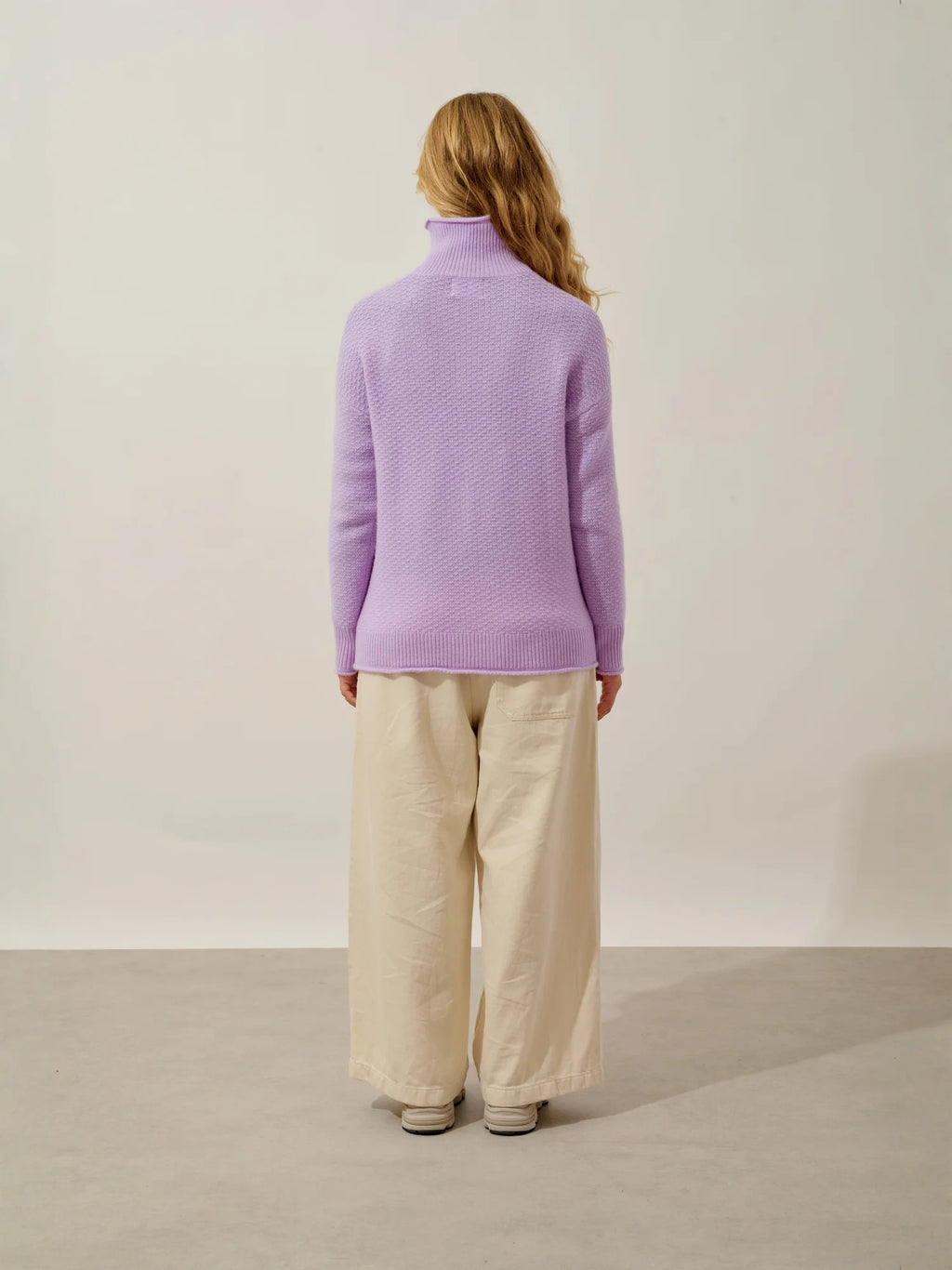 ELODIE Pullover Stehkragen 6-fädig Malvenfarben