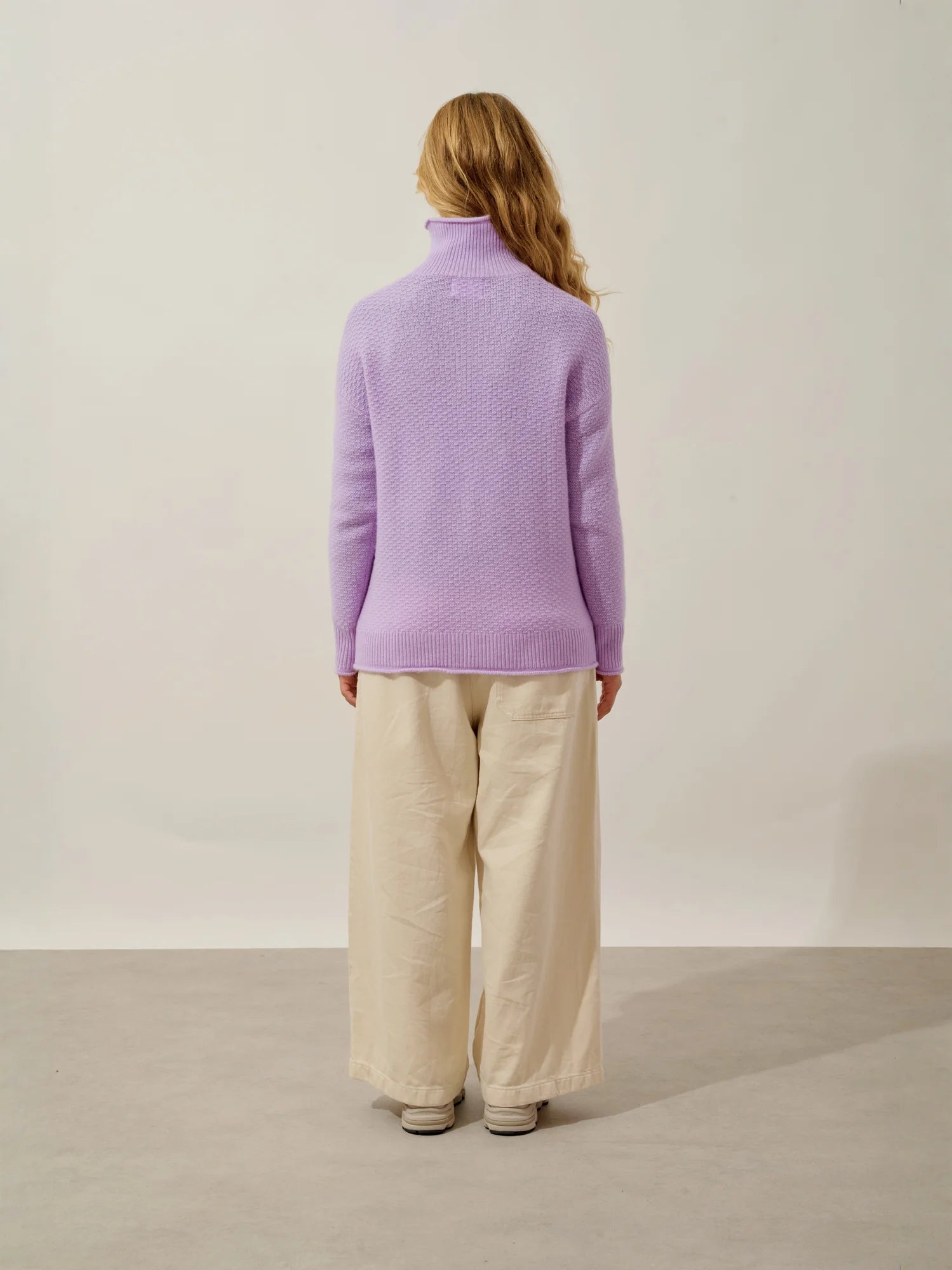 ELODIE Pullover Stehkragen 6-fädig Malvenfarben