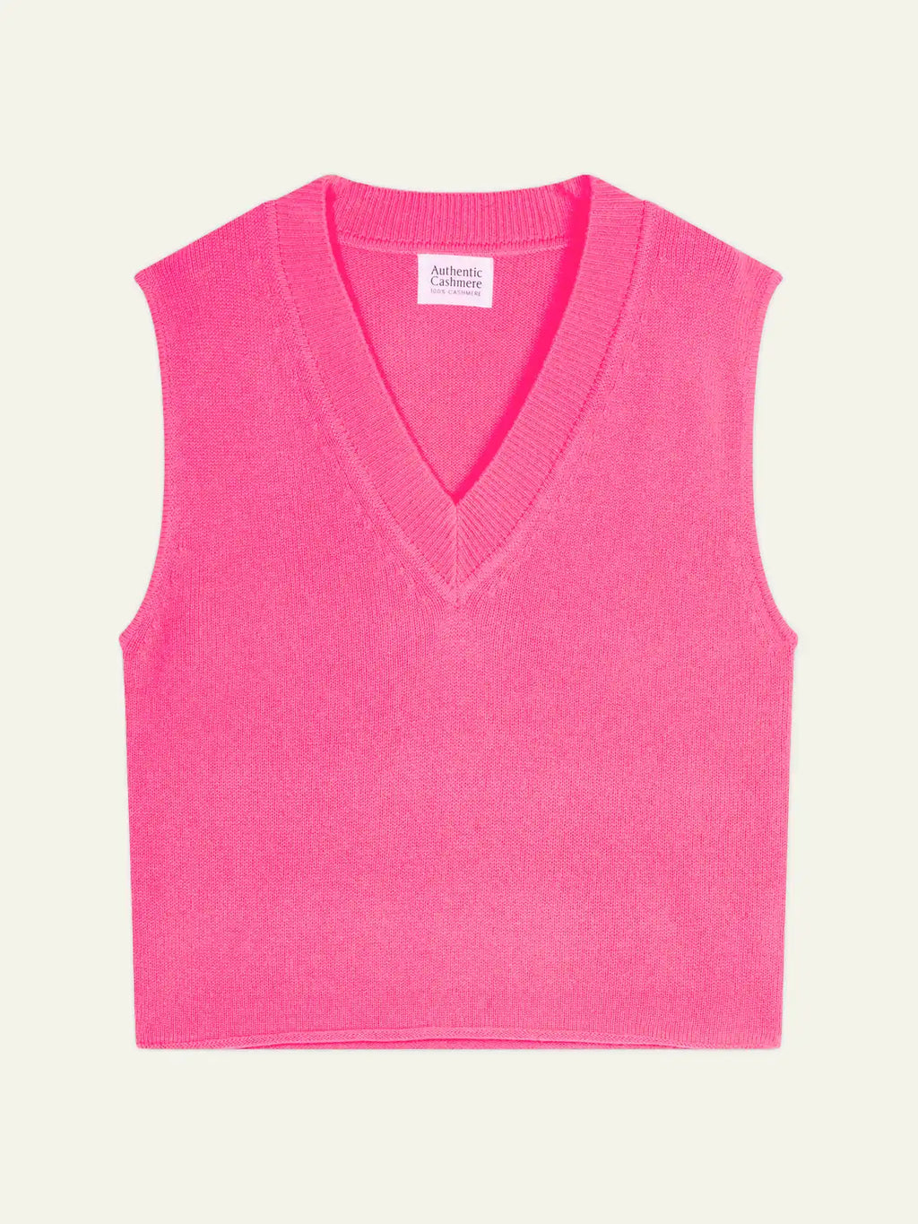 AMELIE pullover v-ausschnitt ärmellos 4-fädig rosa neon